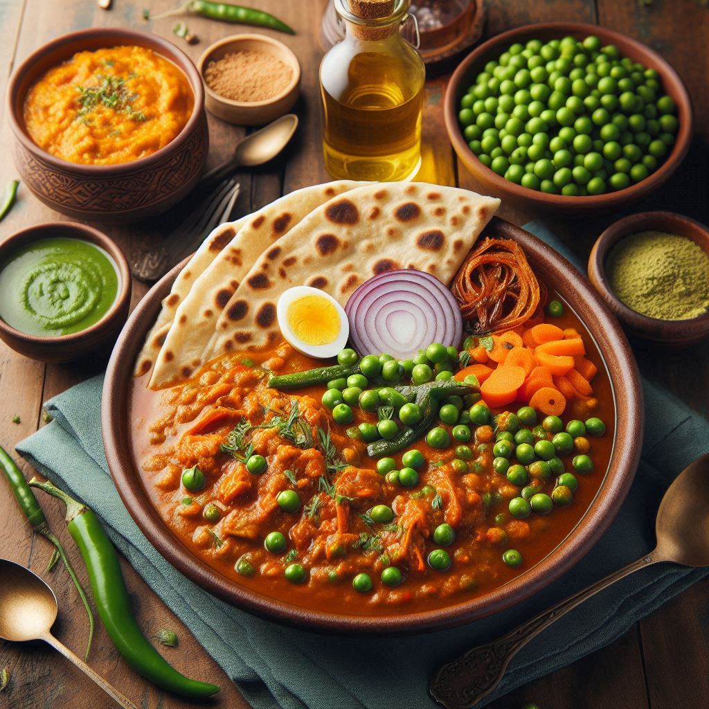 Navaratn Korma+ Lacha Paratha + Peas Pulau