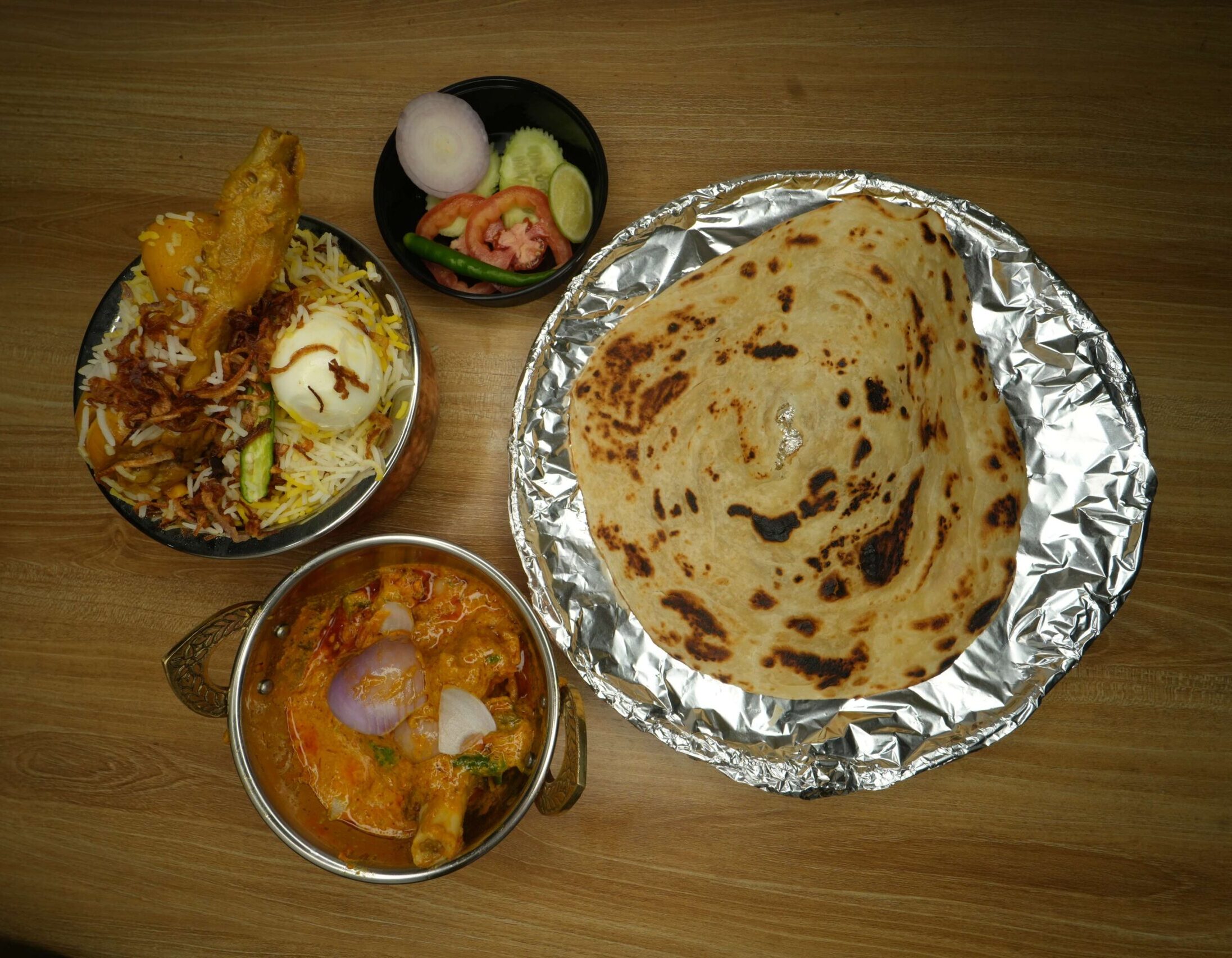 chicken biryani+Mutton Do Pyaza+Lacha Paratha+green salad1 (1)